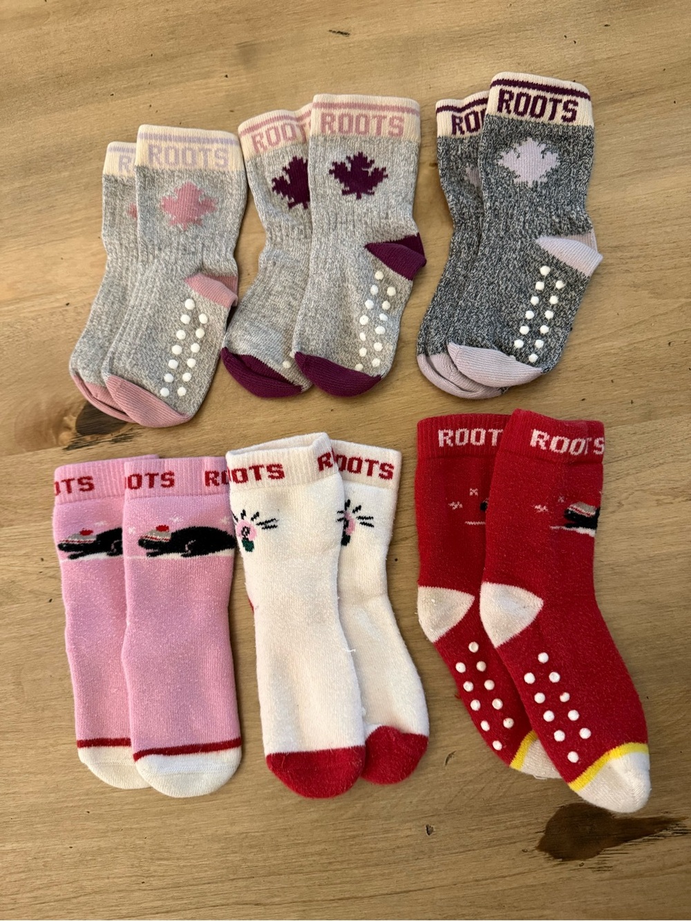 6 Pairs Roots Kids Non-Slip Socks